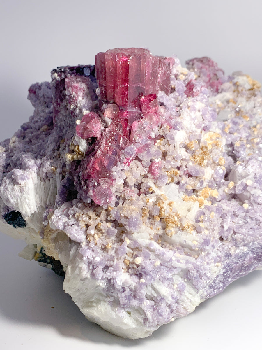 Lepidolite in Quartz with Pink Tourmaline