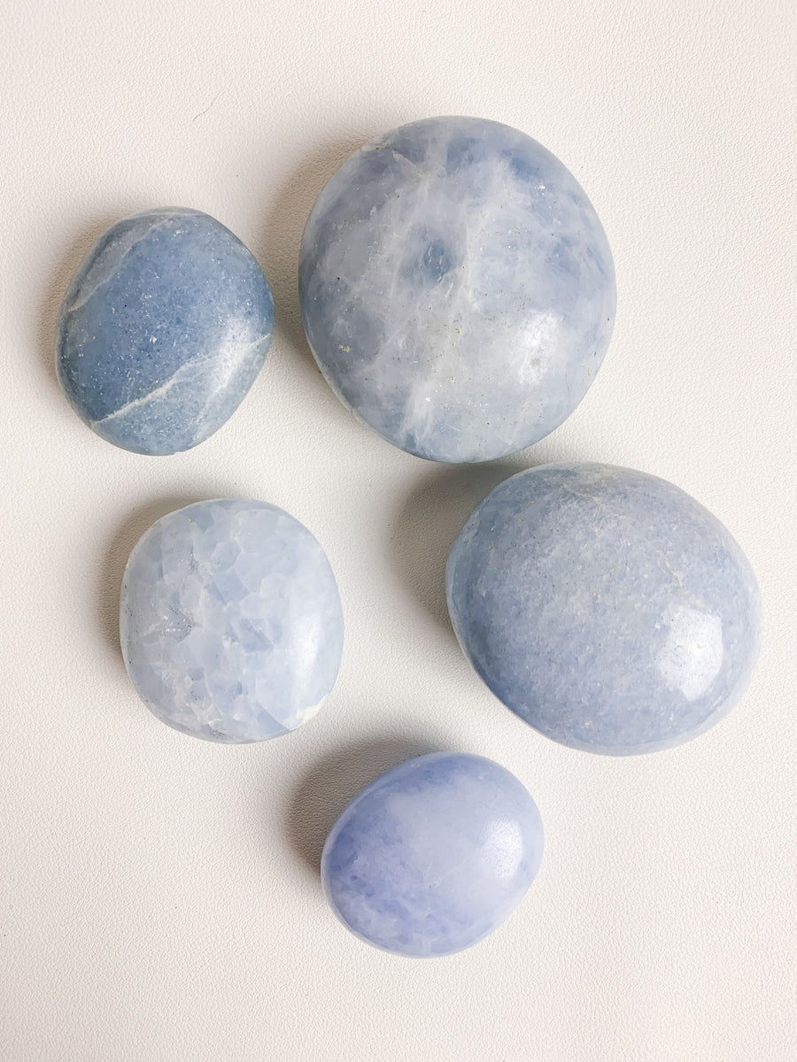 Blue Calcite Palm Stones