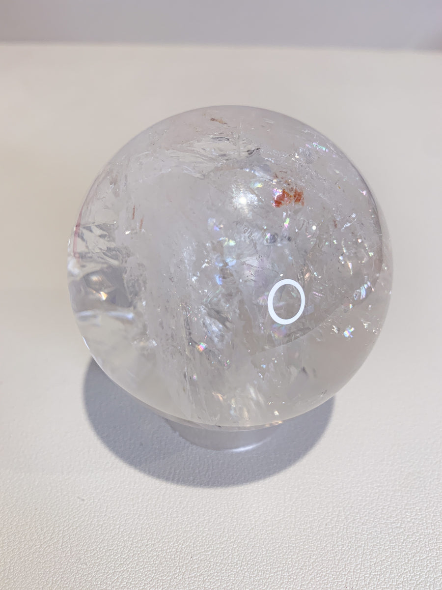 Clear Quartz Sphere with Iron Inclusions