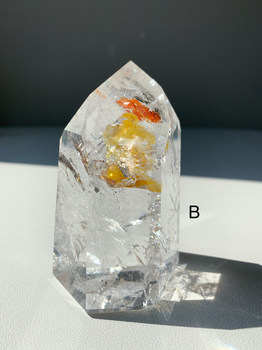 Clear Quartz Towers with Iron Inclusions