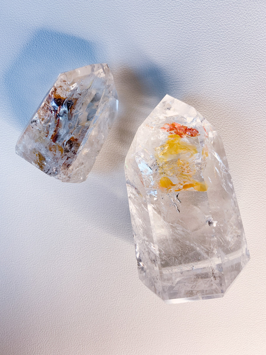 Clear Quartz Towers with Iron Inclusions