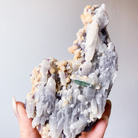 Lepidolite in Quartz with Green Tourmaline