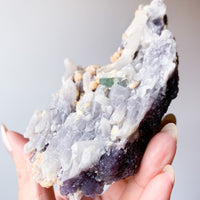 Lepidolite in Quartz with Green Tourmaline