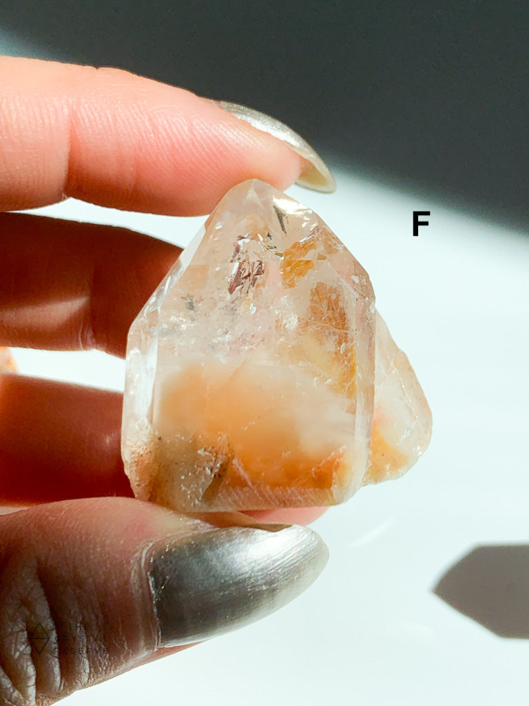 Orange Amphibole Quartz Mini Points