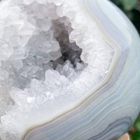 ✨  RAFFLE // Perfect Sky Blue Agate Sphere with Druzy Cave