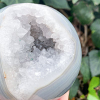 ✨  RAFFLE // Perfect Sky Blue Agate Sphere with Druzy Cave