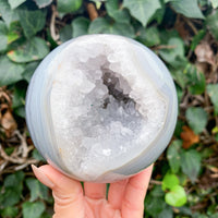 ✨  RAFFLE // Perfect Sky Blue Agate Sphere with Druzy Cave