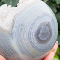 ✨  RAFFLE // Perfect Sky Blue Agate Sphere with Druzy Cave