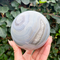 ✨  RAFFLE // Perfect Sky Blue Agate Sphere with Druzy Cave